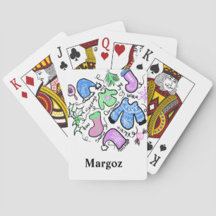 Schattige Kerstmis Horrortrui Doodles Krullen Patr Pokerkaarten