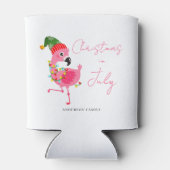 Schattige Kerstmis in juli Flamingo Blikjeskoeler (Achterkant)