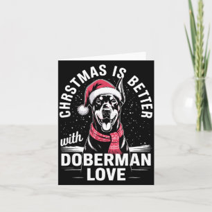 Schattige Kerstmis Is Leuker Met Doberman Nscher Kaart