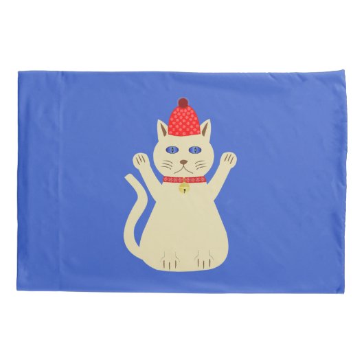 Schattige Kerstmis Kat Dubbelzijdig Patroon Kussensloop (Achterkant)