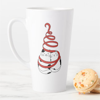 Schattige Kerstmis kat koppels in liefde minimalis Latte Mok