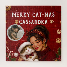 Schattige Kerstmis Katten Foto Naam