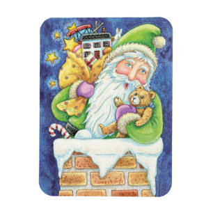 Schattige Kerstmis, Kerstman in Schoorsteen met Sp Magneet
