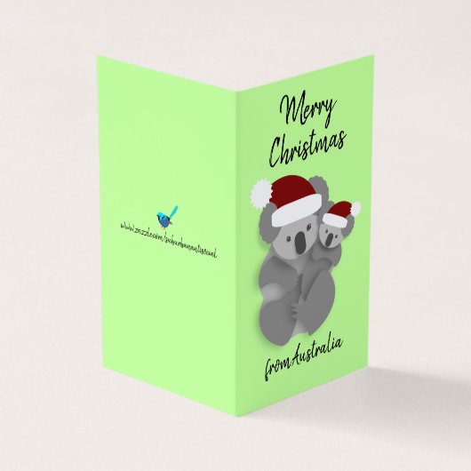 Schattige Kerstmis Koala en Joey Kaart (Buitenkant)