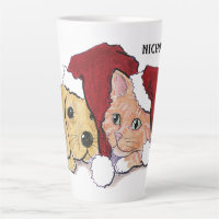 Schattige Kerstmis Labrador Puppy en Oranje Tabby