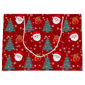 Schattige Kerstmis Santa Reindeer | Kerstmis Groot Cadeauzakje (Voorkant)