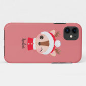 Schattige Kerstmis Santa Rendier Head Case-Mate iPhone Case (Achterkant (horizontaal))