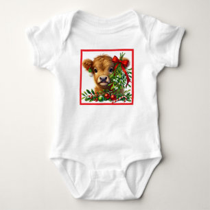 Schattige Kerstmis Schotse Hooglanders Koe Romper