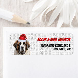 Schattige Kerstmis Sint Bernard Honden Retouradres Etiket