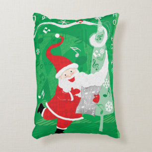 Schattige Kerstmis, zingende en dansende Kerstman Accent Kussen