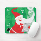 Schattige Kerstmis, zingende en dansende Kerstman Muismat (Met muis)