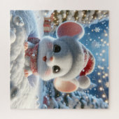 Schattige kerstmuis legpuzzel (Horizontaal)