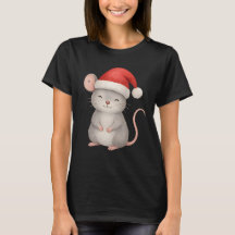 Schattige Kerstmuis met Kerstmannenhoed