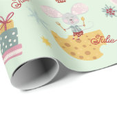 Schattige kerstmuizeninpakpapier cadeaupapier (Rol Hoek)