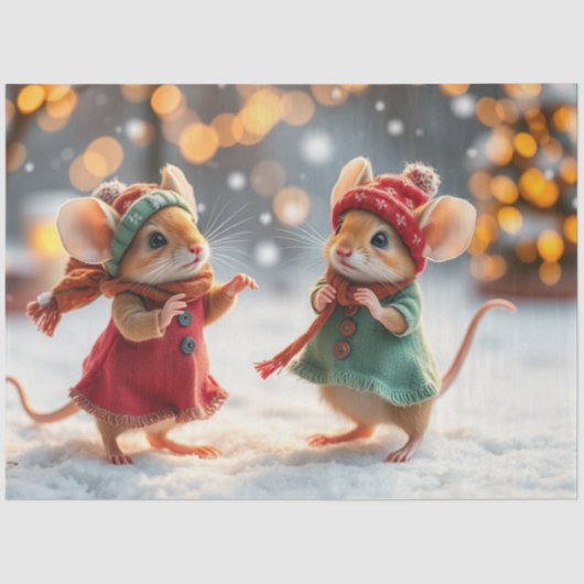 Schattige kerstmuizenweefselpapier tissuepapier (Voorkant)