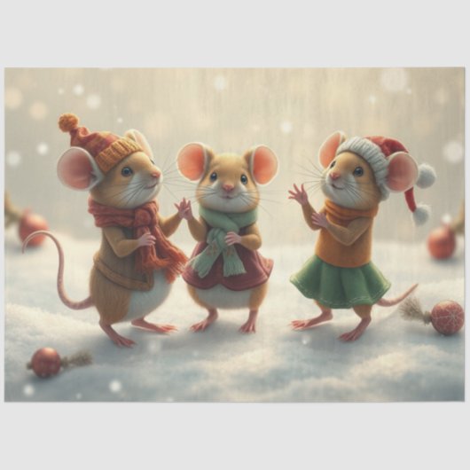 Schattige kerstmuizenweefselpapier tissuepapier (Voorkant)