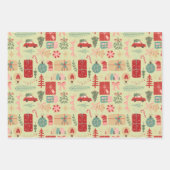 Schattige Kerstontwerp Roze en Mint Groene Preppy Inpakpapier Vel (Voorkant)