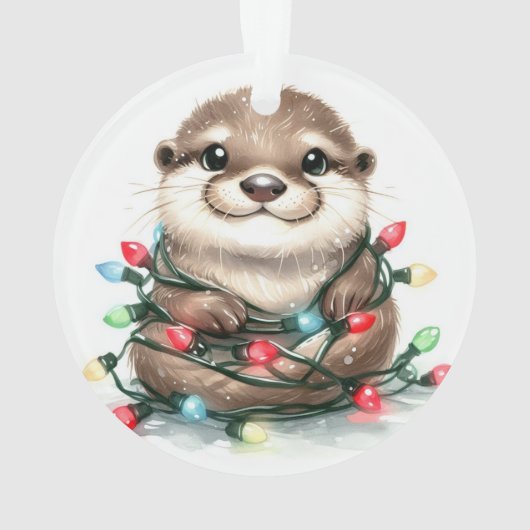 Schattige kerstotter ornament (achterkant)