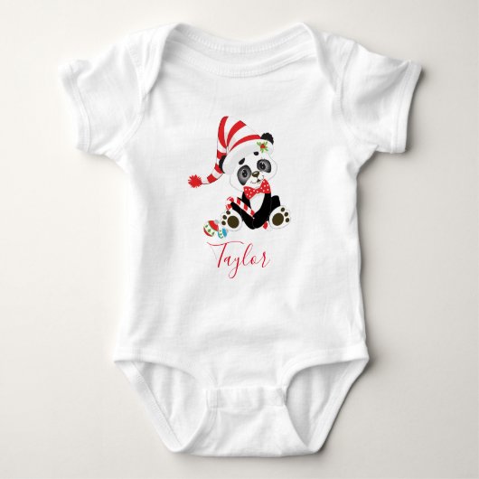 Schattige kerstpanda romper (Voorkant)