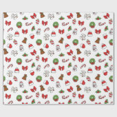 Schattige kerstpapier cadeaupapier (Vlak)