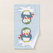 Schattige kerstpinguïn bad handdoek (Handdoek)