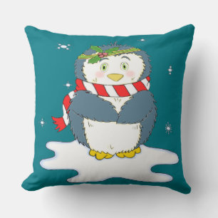 Schattige kerstpinguïn kussen