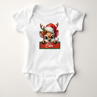 Schattige Kerstrendier Baby Bodysuit