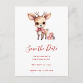 Schattige Kerstrendier met Vakantie Cadeaus Aankondigingskaart (Voorkant)