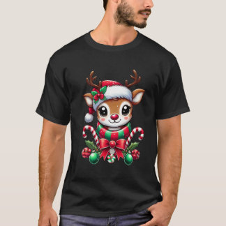 Schattige Kerstrendier T-shirt