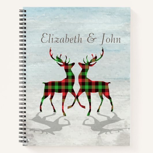 Schattige kerstrendierbufferplaat notitieboek (Voorkant)