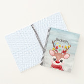 Schattige kerstrendierster notitieboek (Binnen)