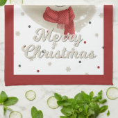 Schattige kerstrendierster theedoek (Gevouwen)