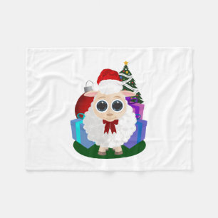 Schattige Kerstschaap Knus Kerstfeest Winterboerde Fleece Deken
