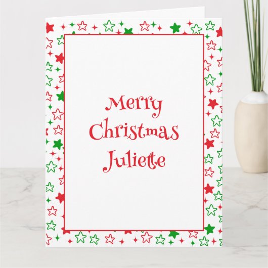 Schattige Kerststerren Kaart (Voorkant)