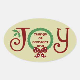 Schattige Kerststicker Ovale Sticker