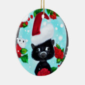 Schattige kerststinkkunk keramisch ornament (Rechts)