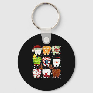 Schattige Kersttanden Funny Kersttandarts Tandheel Sleutelhanger