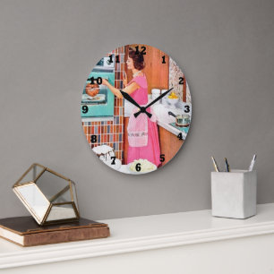 schattige  keukendame Grote klok