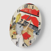 schattige  keukendame grote klok (Hoek)