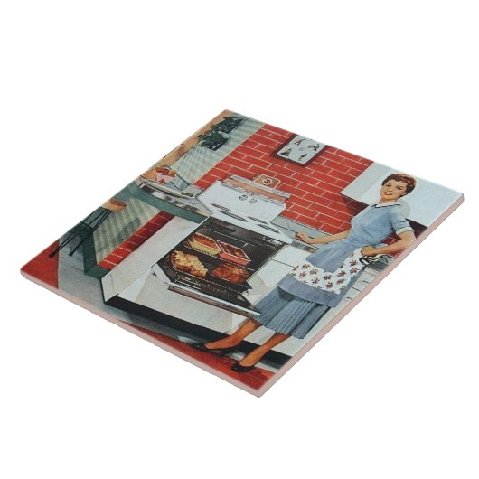 schattige keukendame tegeltje (Zijkant)