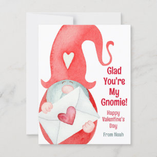 Schattige Kids Klaslokaal Valentijnsdag Gnome Feestdagenkaart