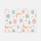 Schattige Kijken in de Sky Pattern Fleece Deken (Voorkant (Horizontaal))