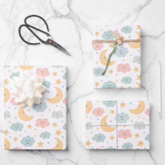 Schattige Kijken in de Sky Pattern Inpakpapier Vel (Voorkant)
