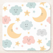 Schattige Kijken in de Sky Pattern Vierkante Kartonnen Onderzetter (Voorkant)