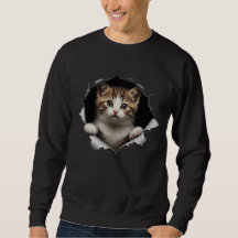 Schattige Kijkende Tabby Kitten Gescheurde Papier