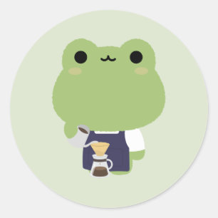 Schattige Kikker Barista Ronde Sticker