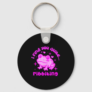 Schattige kikker grap ribbiting kikker liefhebbers sleutelhanger