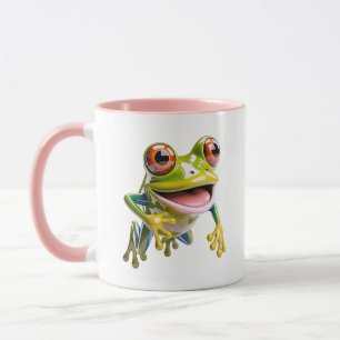 Schattige Kikker Kawaii 3D Boomkikker Groen Regenw Mok