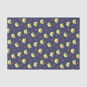 Schattige Kikker Liefde Doodle Hart Patroon Valent Tissuepapier