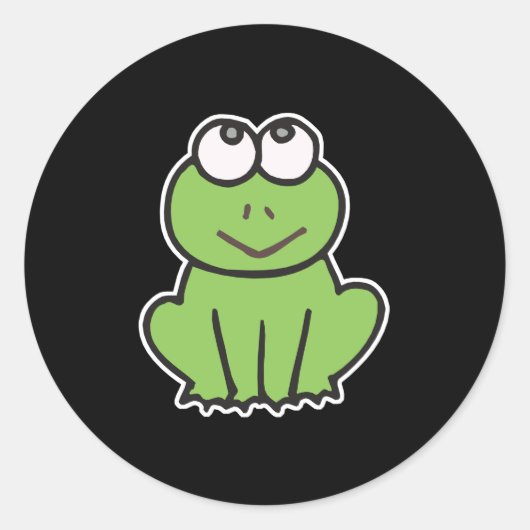 schattige kikker ronde sticker (Voorkant)